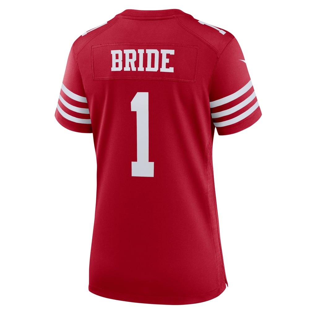 Women's San Francisco 49ers Number 1 Bride Scarlet Game Jersey
