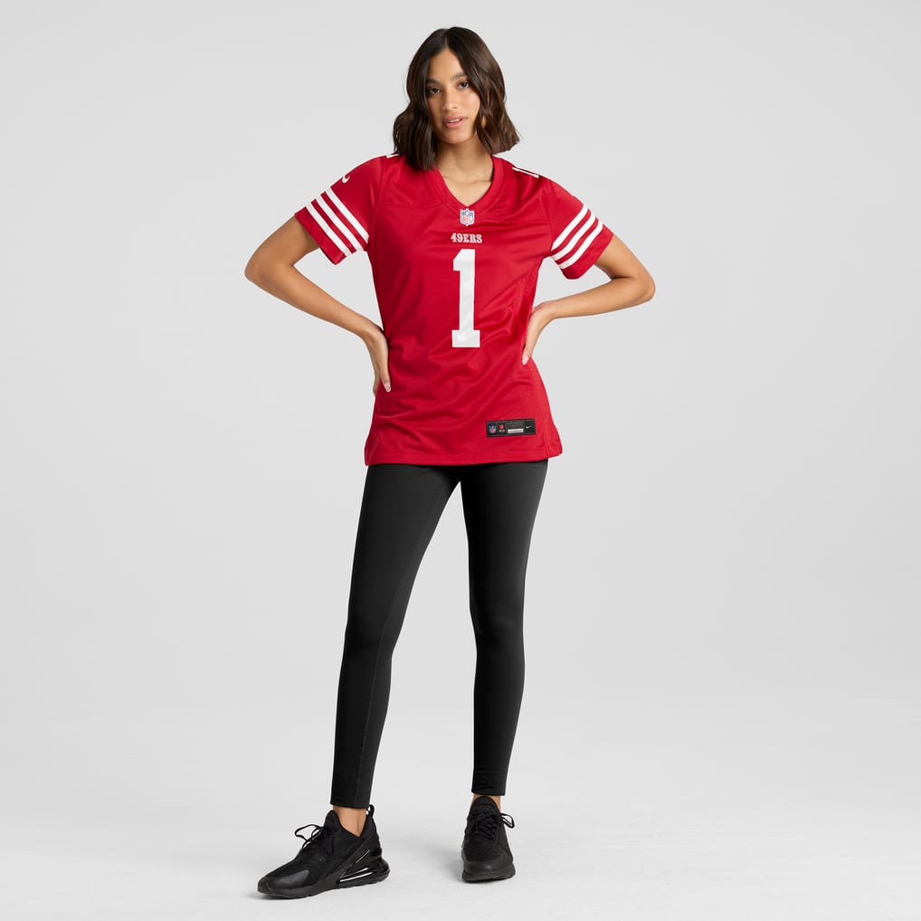 Women's San Francisco 49ers Number 1 Bride Scarlet Game Jersey
