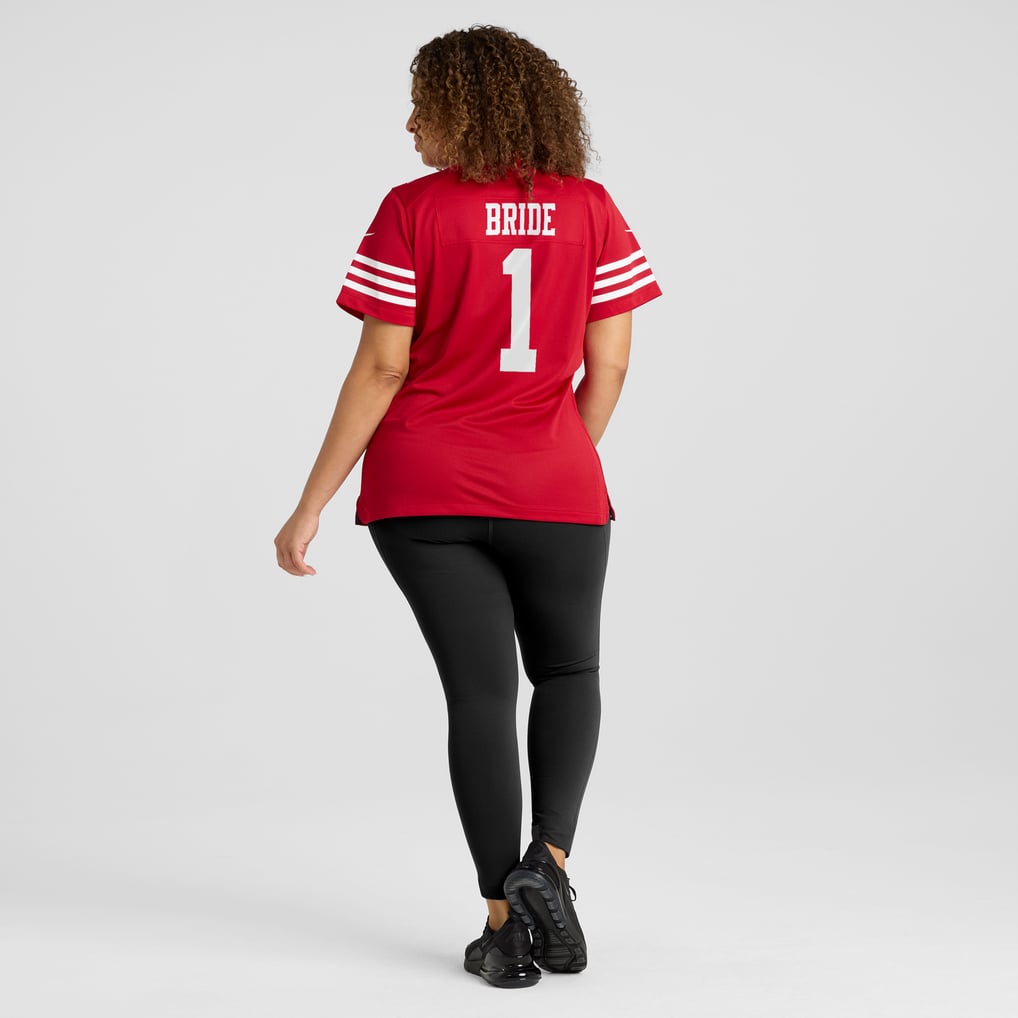 Women's San Francisco 49ers Number 1 Bride Scarlet Game Jersey