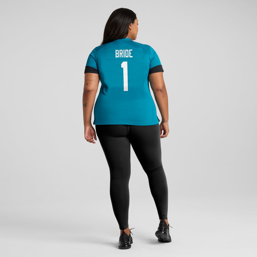 Women's Jacksonville Jaguars Number 1 Bride Teal Game Jersey