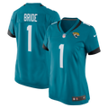 Women's Jacksonville Jaguars Number 1 Bride Teal Game Jersey