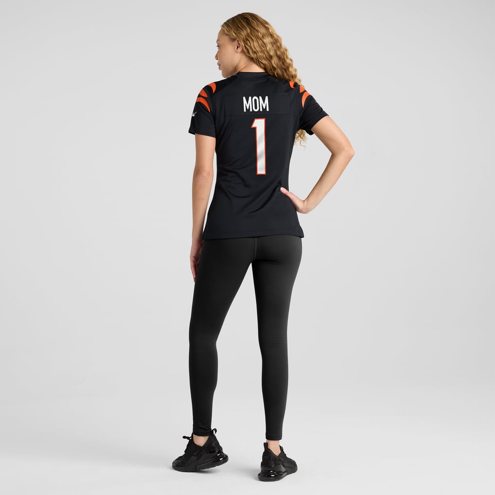 Women's Cincinnati Bengals Number 1 Mom Black Game Jersey