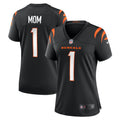 Women's Cincinnati Bengals Number 1 Mom Black Game Jersey