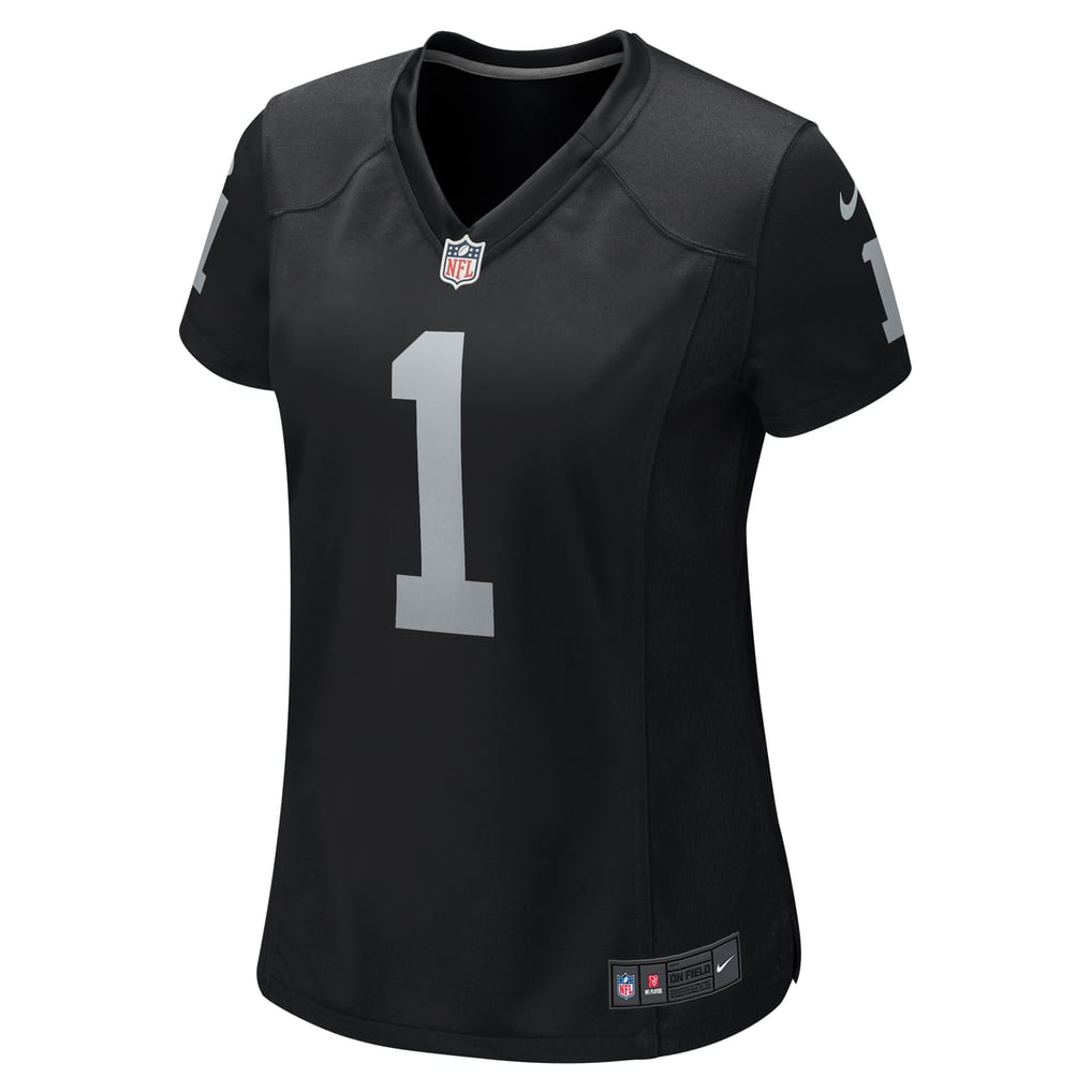 Women's Las Vegas Raiders Number 1 Mom Black Game Jersey
