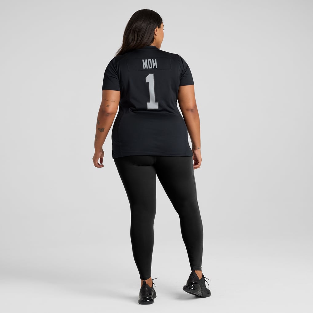 Women's Las Vegas Raiders Number 1 Mom Black Game Jersey