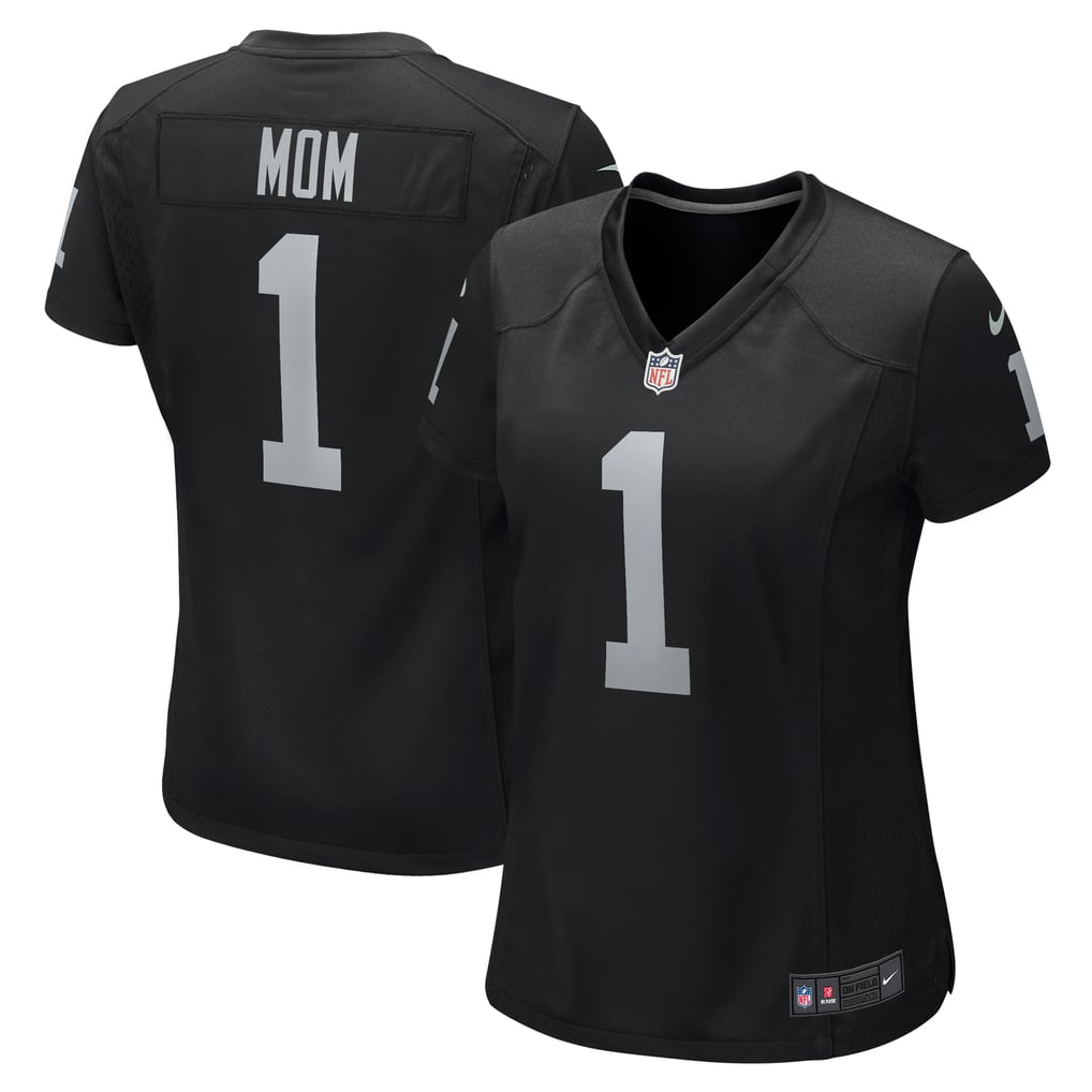 Women's Las Vegas Raiders Number 1 Mom Black Game Jersey