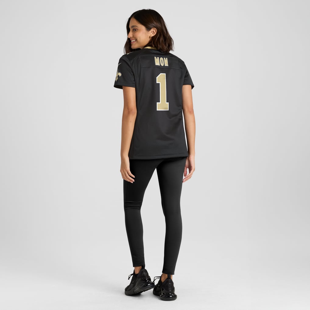 Women's New Orleans Saints Number 1 Mom Black Game Jersey
