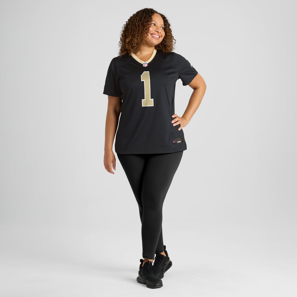 Women's New Orleans Saints Number 1 Mom Black Game Jersey