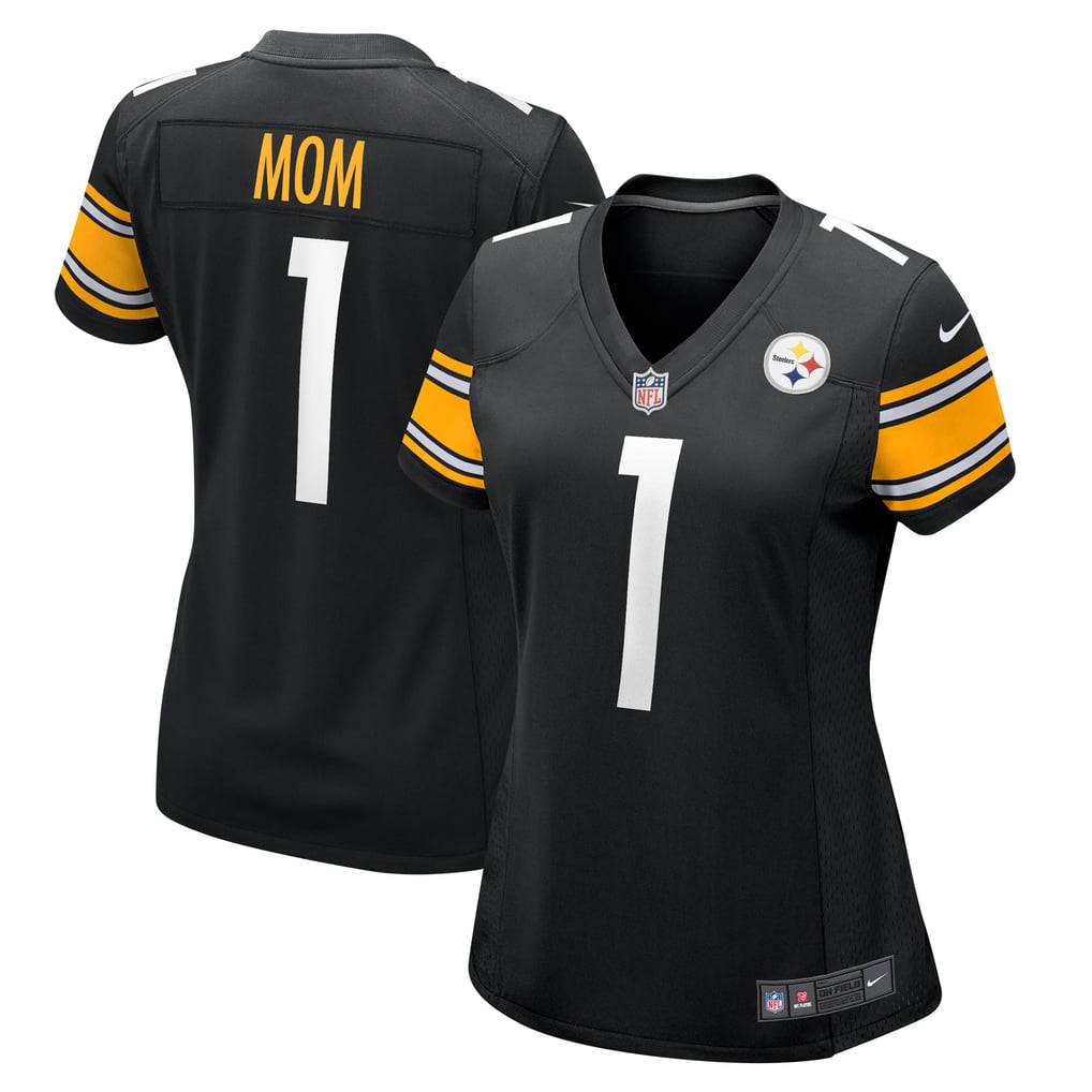 Women's Pittsburgh Steelers Number 1 Mom Black Game Jersey