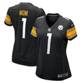 Women's Pittsburgh Steelers Number 1 Mom Black Game Jersey