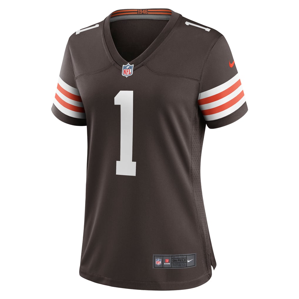 Women's Cleveland Browns Number 1 Mom Brown Game Jersey