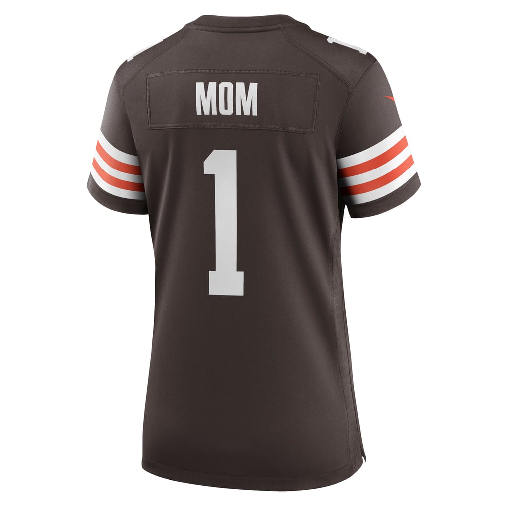 Women's Cleveland Browns Number 1 Mom Brown Game Jersey