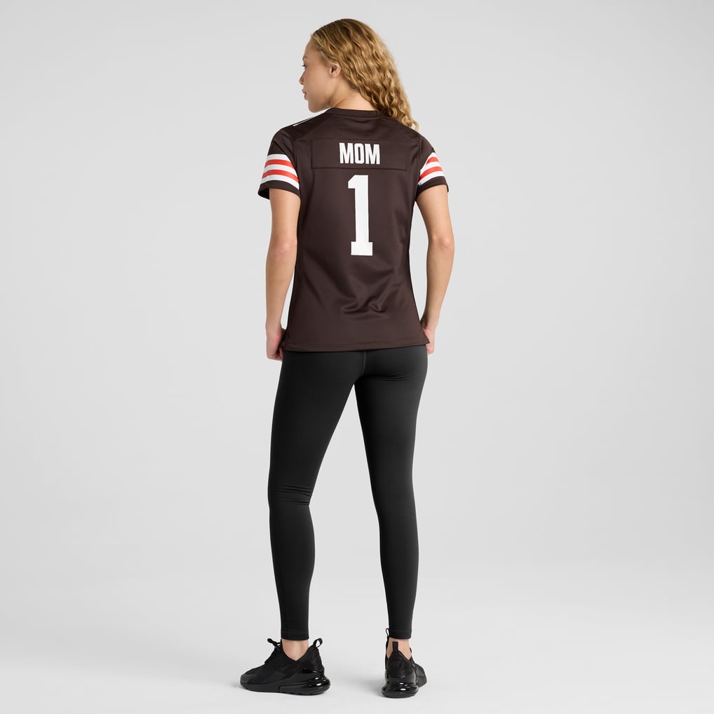 Women's Cleveland Browns Number 1 Mom Brown Game Jersey