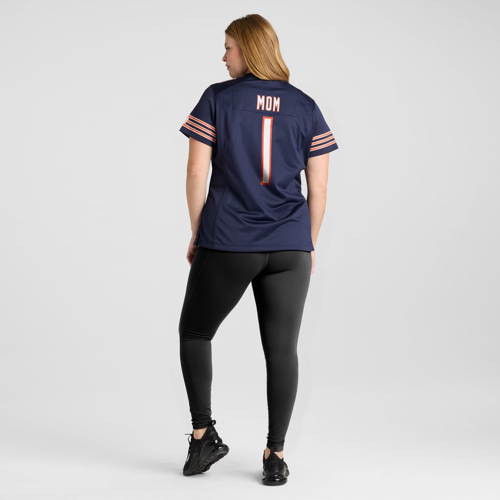 Women's Chicago Bears Number 1 Mom Navy Game Jersey