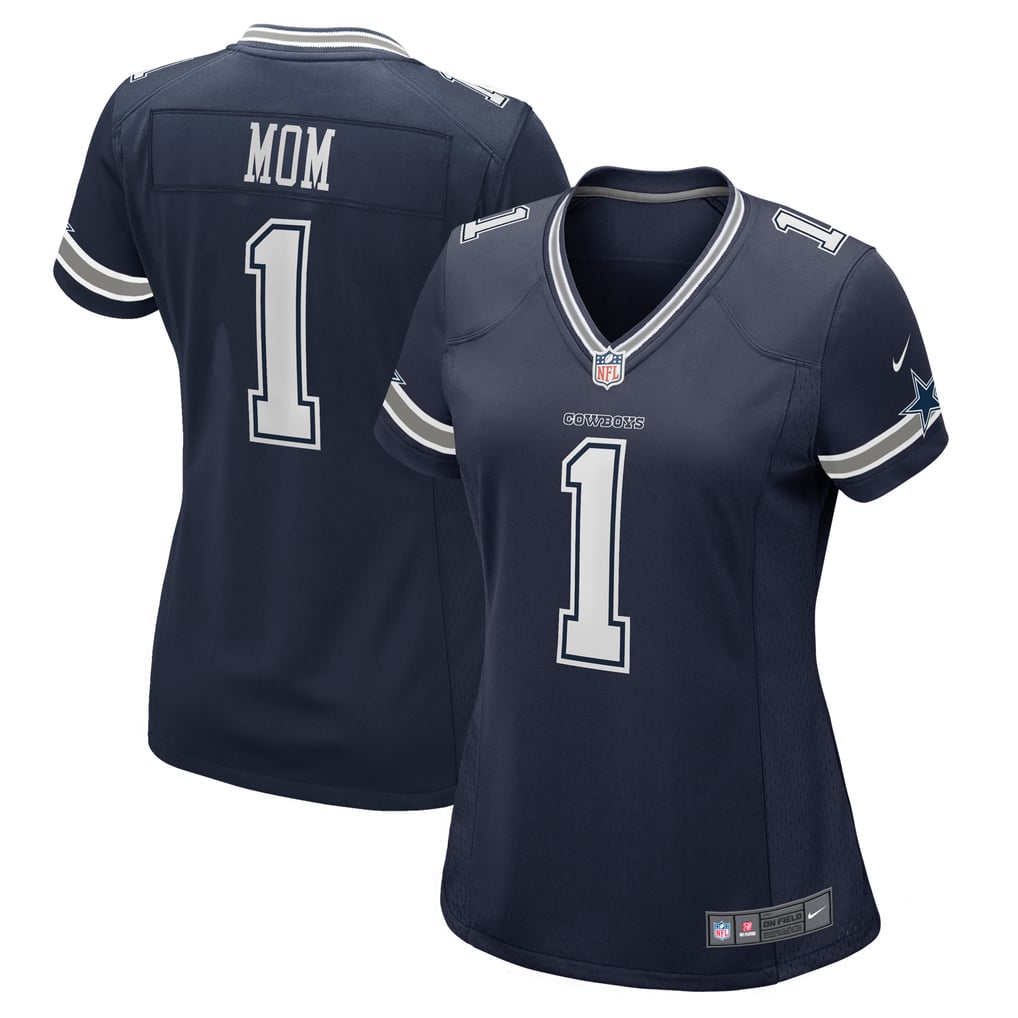 Women's Dallas Cowboys Number 1 Mom Navy Game Jersey