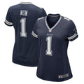 Women's Dallas Cowboys Number 1 Mom Navy Game Jersey