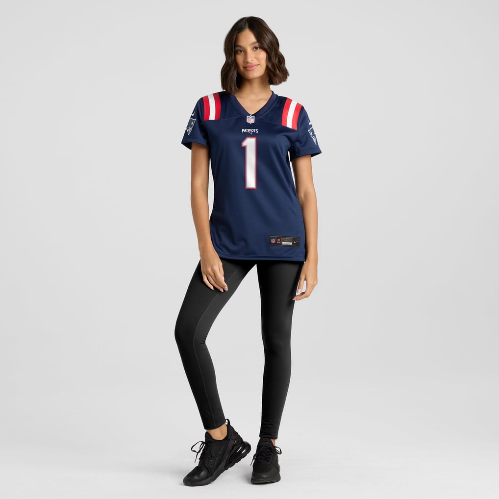 Women's New England Patriots Number 1 Mom Navy Game Jersey