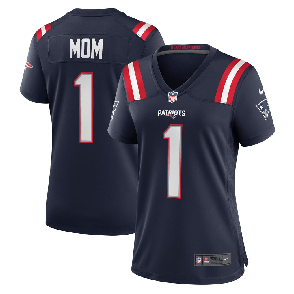 Women's New England Patriots Number 1 Mom Navy Game Jersey