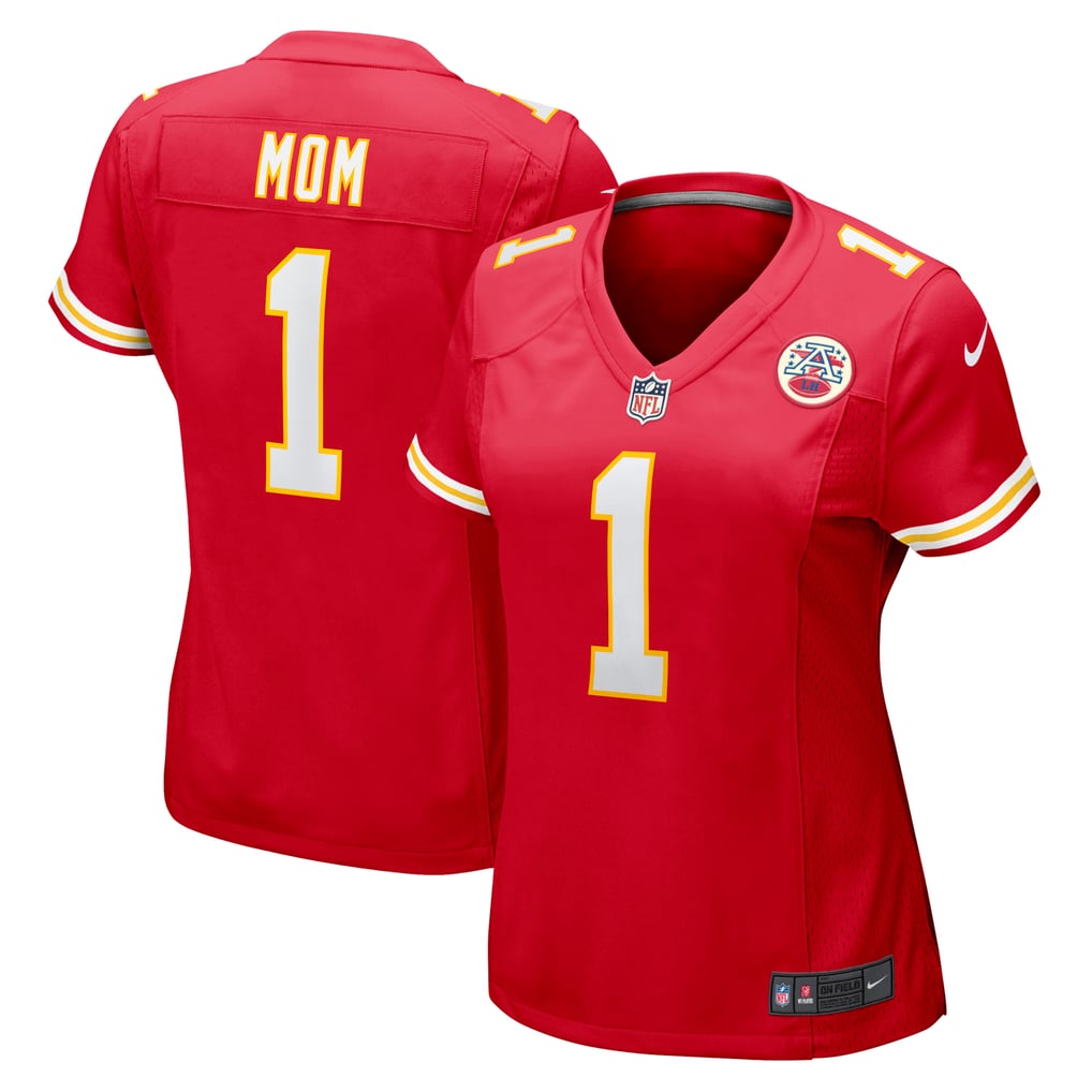 Women's Kansas City Chiefs Number 1 Mom Red Game Jersey