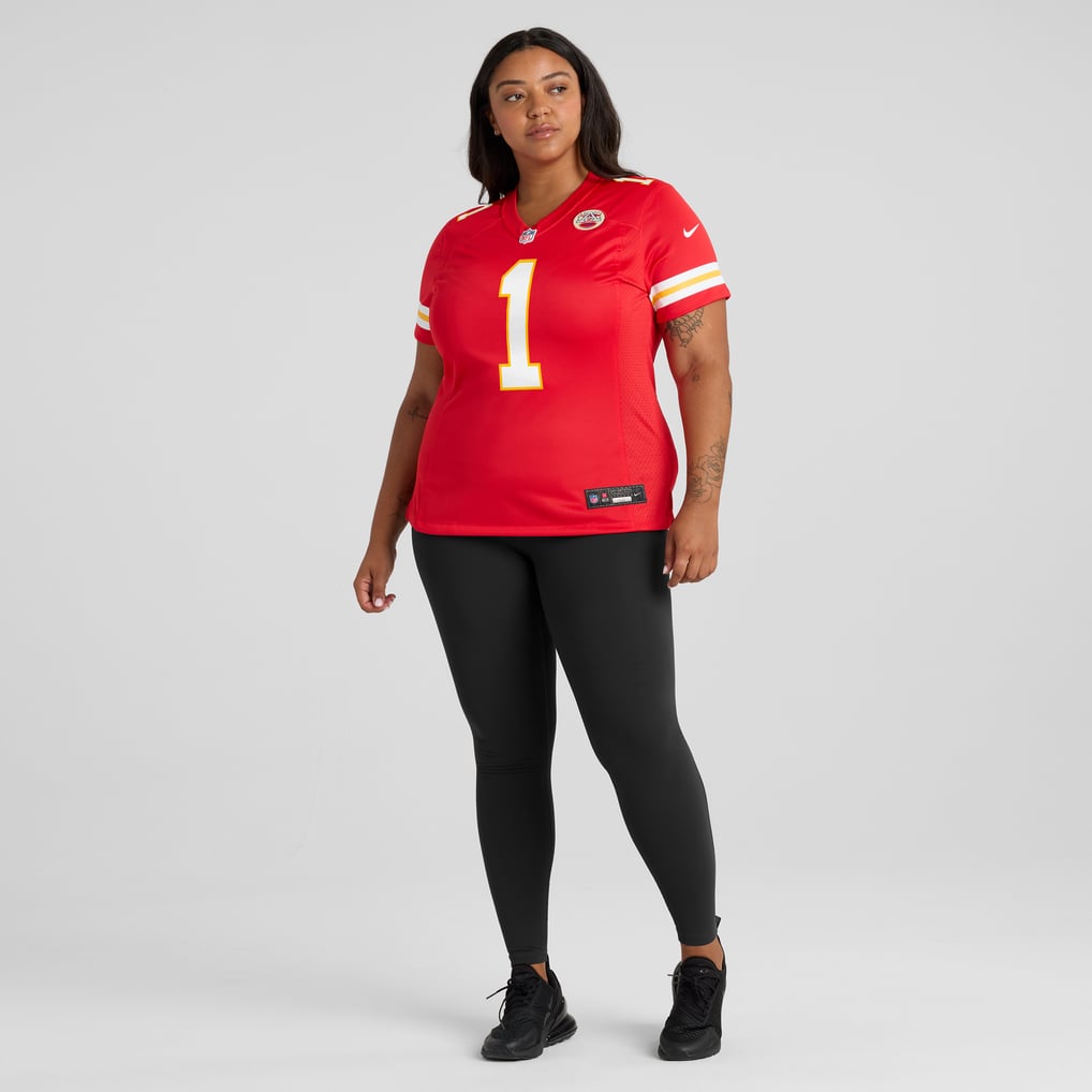 Women's Kansas City Chiefs Number 1 Mom Red Game Jersey
