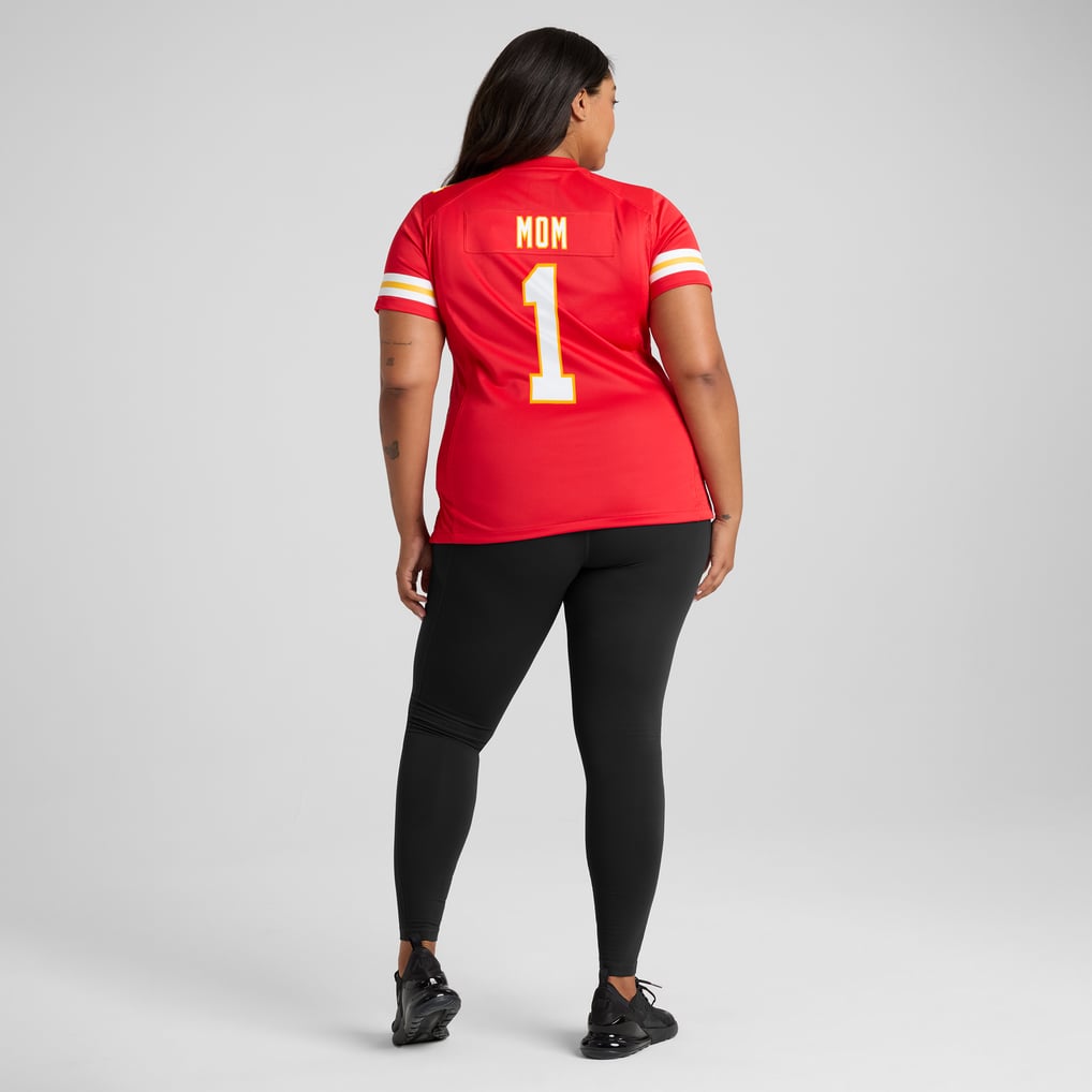 Women's Kansas City Chiefs Number 1 Mom Red Game Jersey