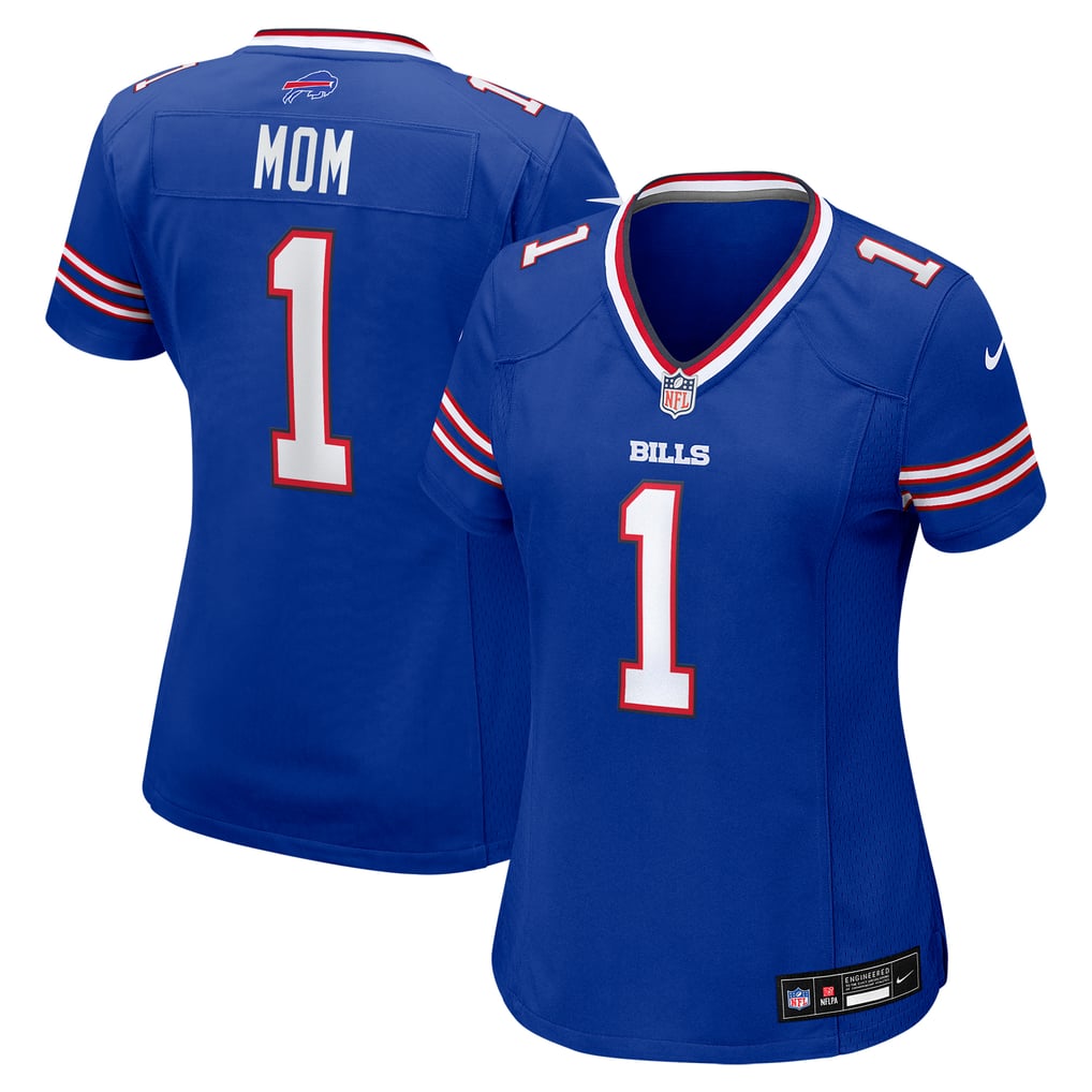 Women's Buffalo Bills Number 1 Mom Royal Game Jersey