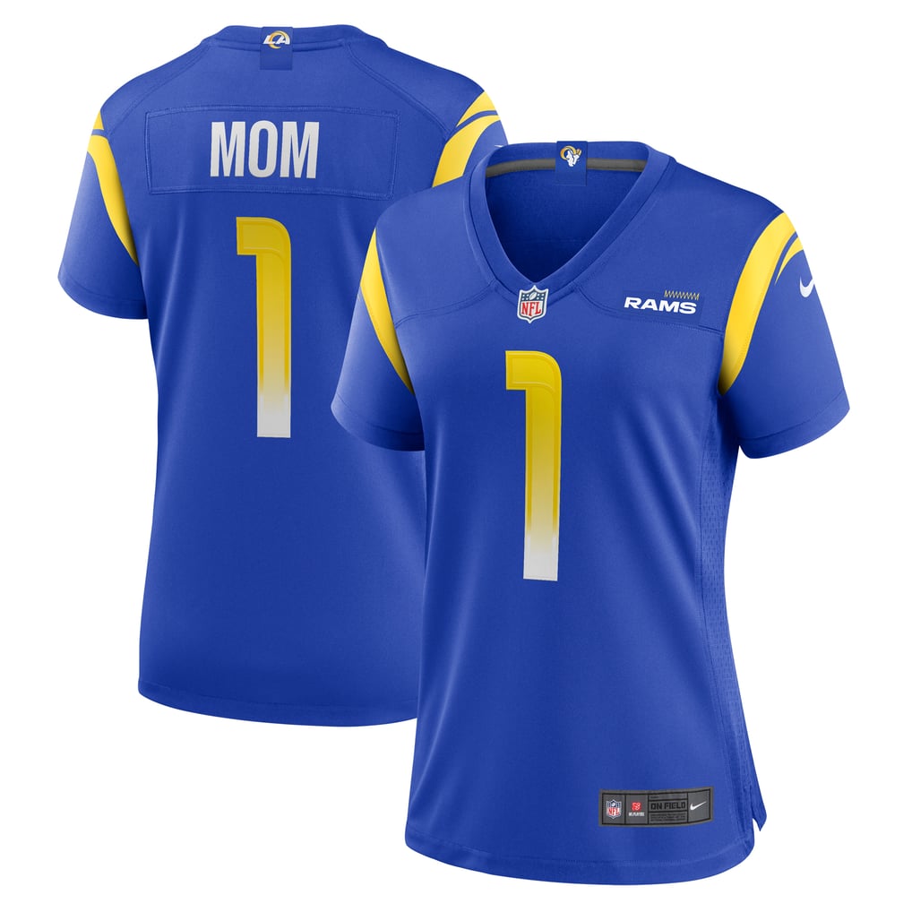 Women's Los Angeles Rams Number 1 Mom Royal Game Jersey
