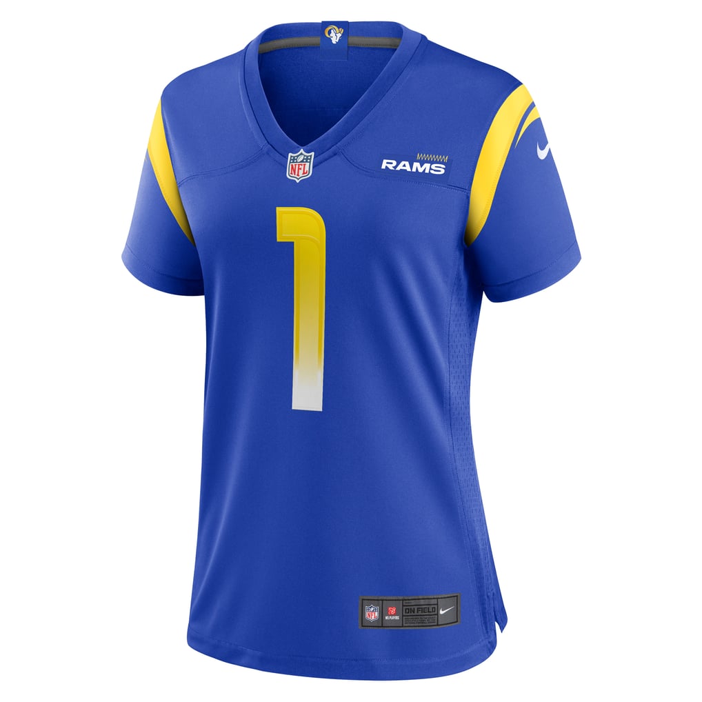 Women's Los Angeles Rams Number 1 Mom Royal Game Jersey