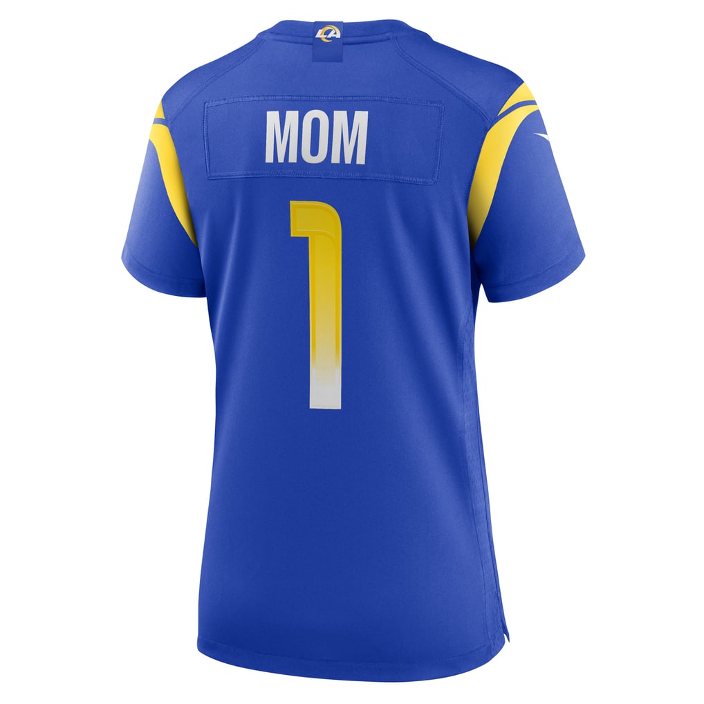 Women's Los Angeles Rams Number 1 Mom Royal Game Jersey