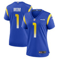 Women's Los Angeles Rams Number 1 Mom Royal Game Jersey