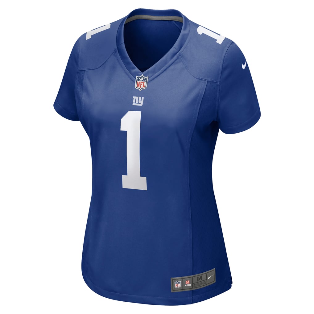 Women's New York Giants Number 1 Mom Royal Game Jersey