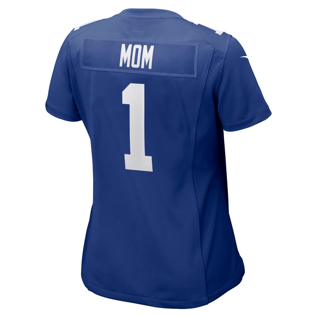 Women's New York Giants Number 1 Mom Royal Game Jersey
