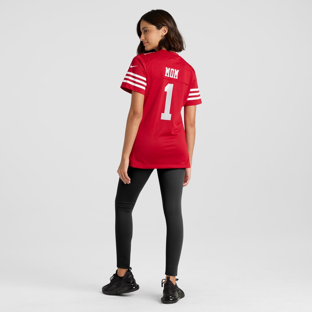 Women's San Francisco 49ers Number 1 Mom Scarlet Game Jersey