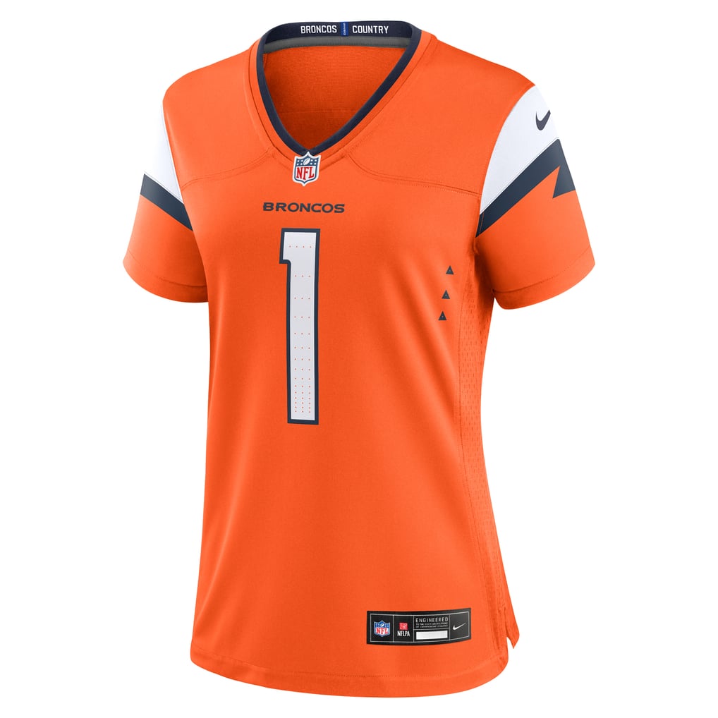 Women's Denver Broncos Orange #1 Mom Game Jersey