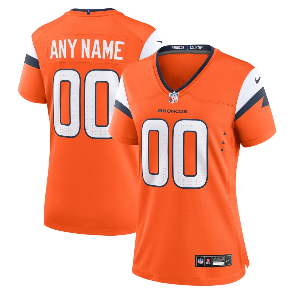 Women's Denver Broncos Orange Team Custom Game Jersey