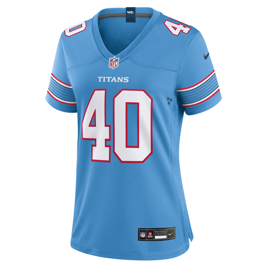 Women's Tennessee Titans Owen Pappoe Light Blue Team Game Jersey