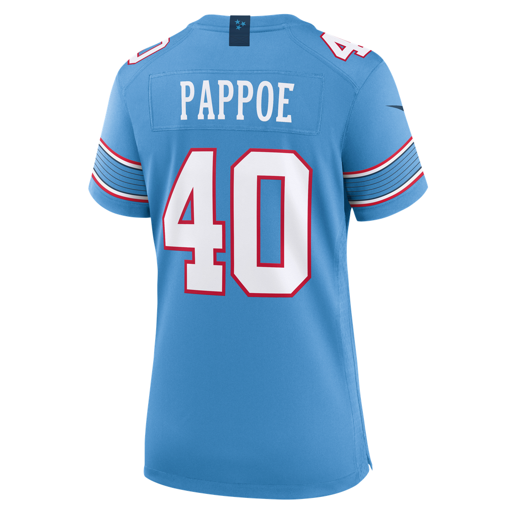 Women's Tennessee Titans Owen Pappoe Light Blue Team Game Jersey