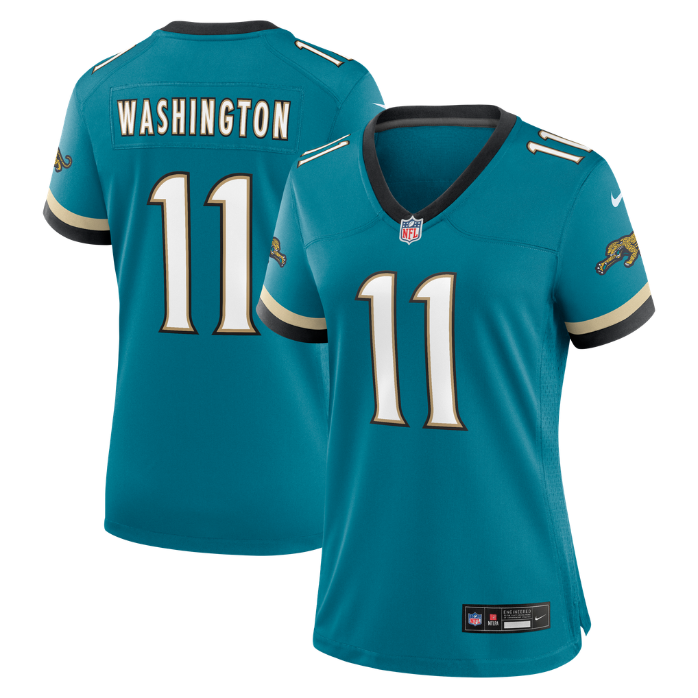 Women's Jacksonville Jaguars Parker Washington Teal Alternate Prowler Throwback Game Jersey