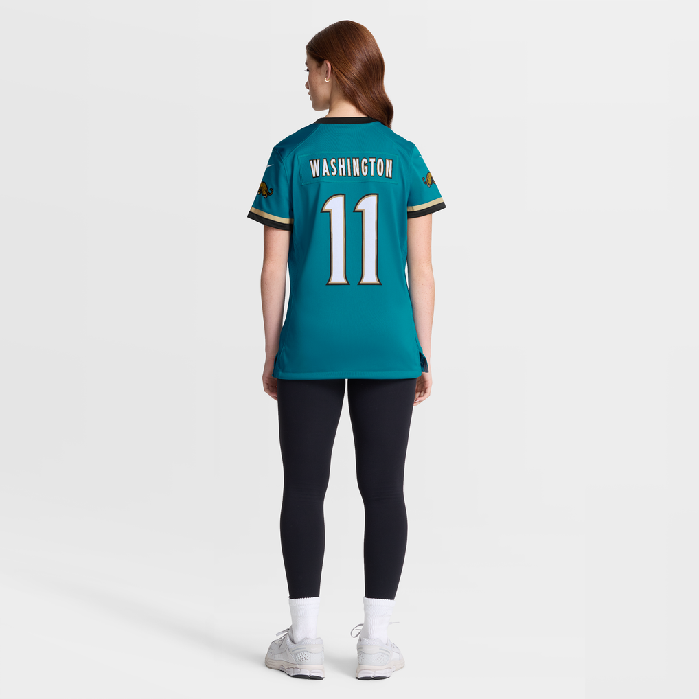 Women's Jacksonville Jaguars Parker Washington Teal Alternate Prowler Throwback Game Jersey
