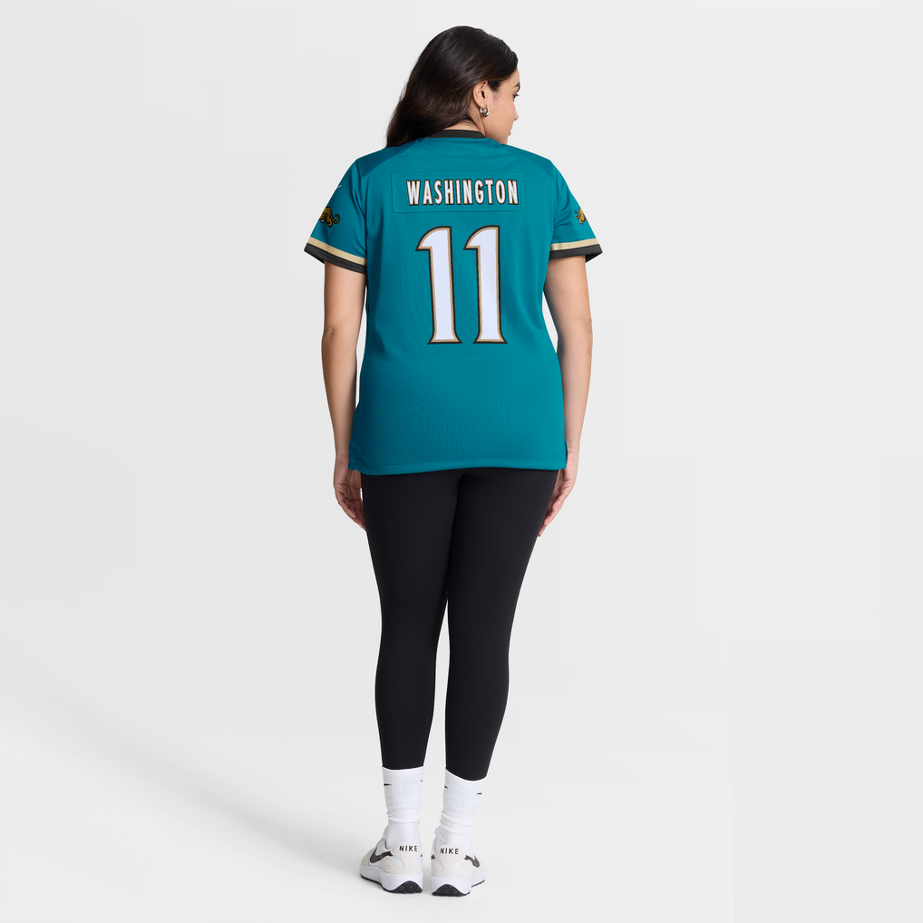 Women's Jacksonville Jaguars Parker Washington Teal Alternate Prowler Throwback Game Jersey