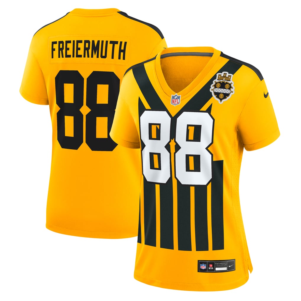Women's Pittsburgh Steelers Pat Freiermuth Gold Alternate 1933 Throwback Game Jersey