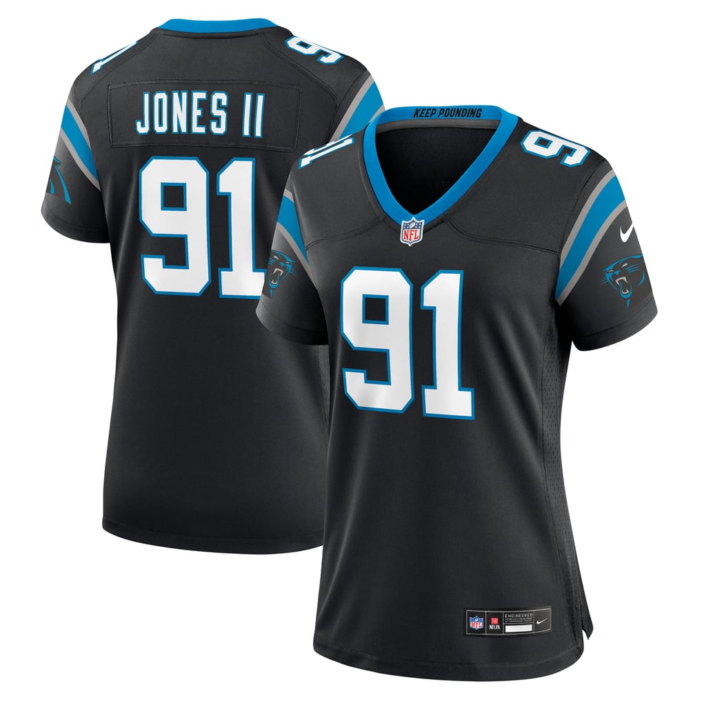 Women's Carolina Panthers Patrick Jones II Black Team Game Jersey