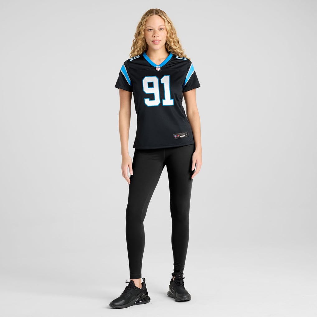 Women's Carolina Panthers Patrick Jones II Black Team Game Jersey