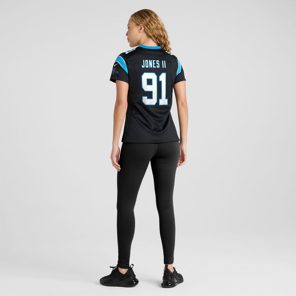 Women's Carolina Panthers Patrick Jones II Black Team Game Jersey