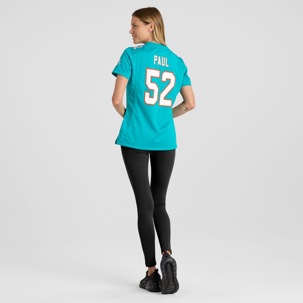 Women's Miami Dolphins Patrick Paul Aqua Game Jersey