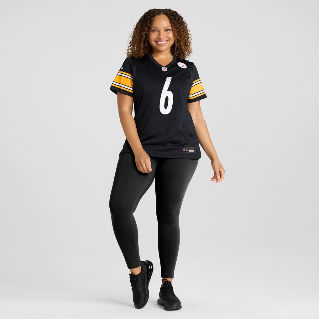 Women's Pittsburgh Steelers Patrick Queen Black Game Player Jersey