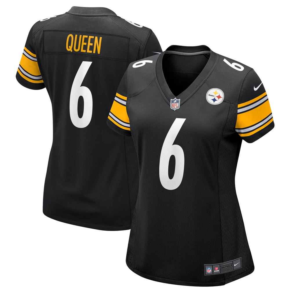Women's Pittsburgh Steelers Patrick Queen Black Team Game Jersey