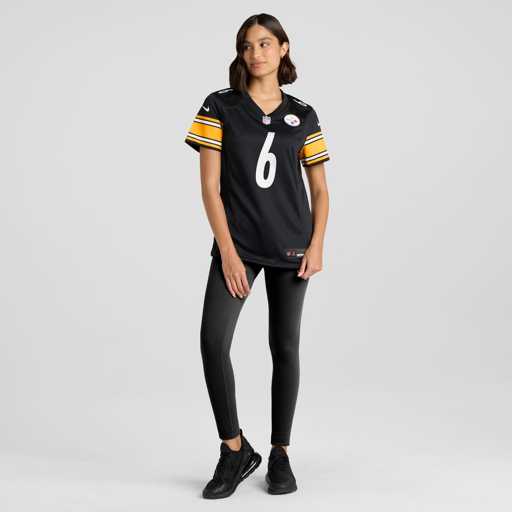 Women's Pittsburgh Steelers Patrick Queen Black Team Game Jersey