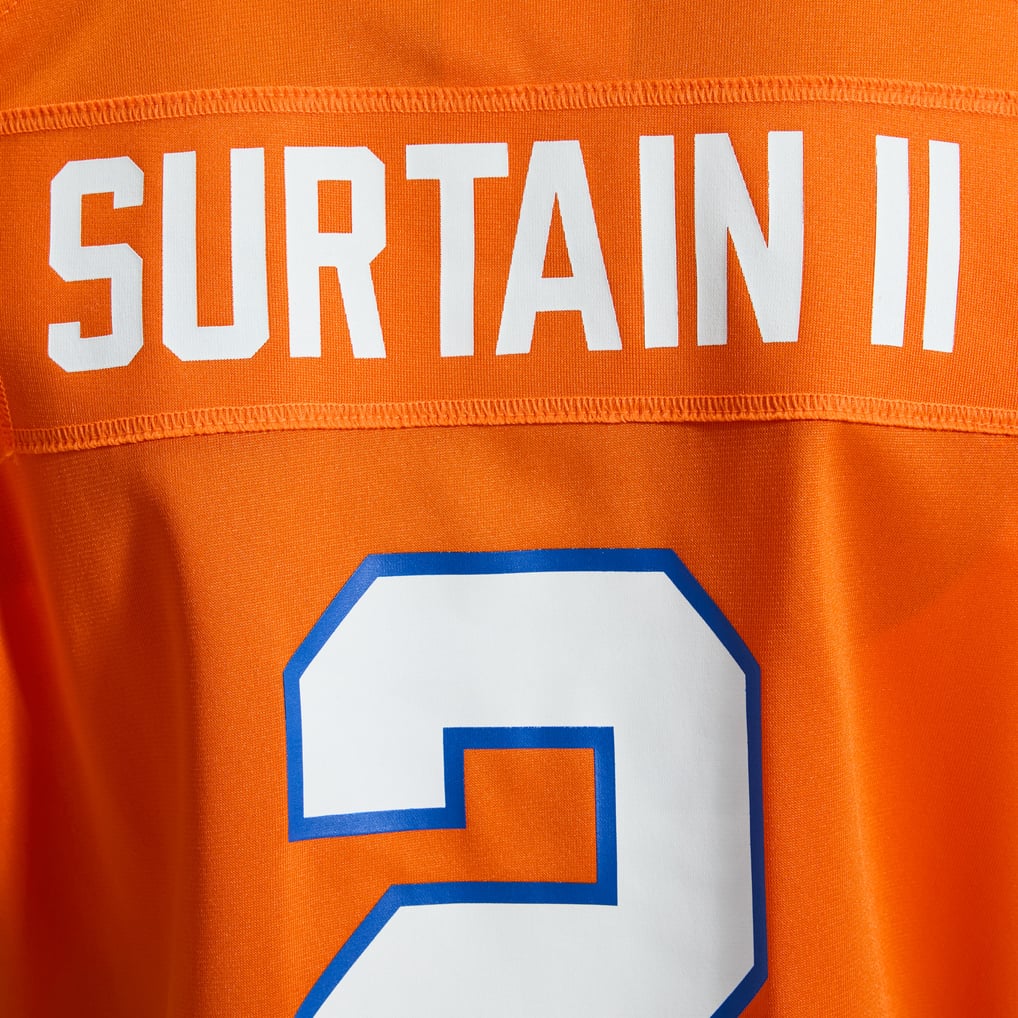Women's Denver Broncos Patrick Surtain II Orange Mile High Collection 1977 Throwback Player Game Jersey