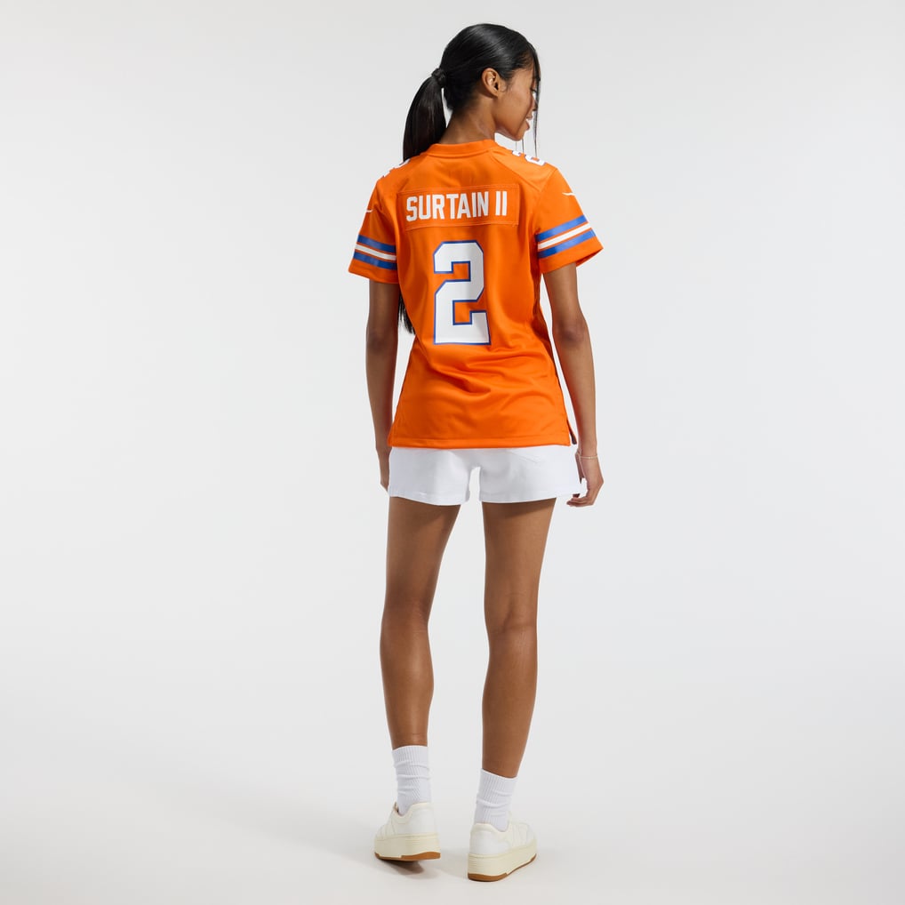 Women's Denver Broncos Patrick Surtain II Orange Mile High Collection 1977 Throwback Player Game Jersey
